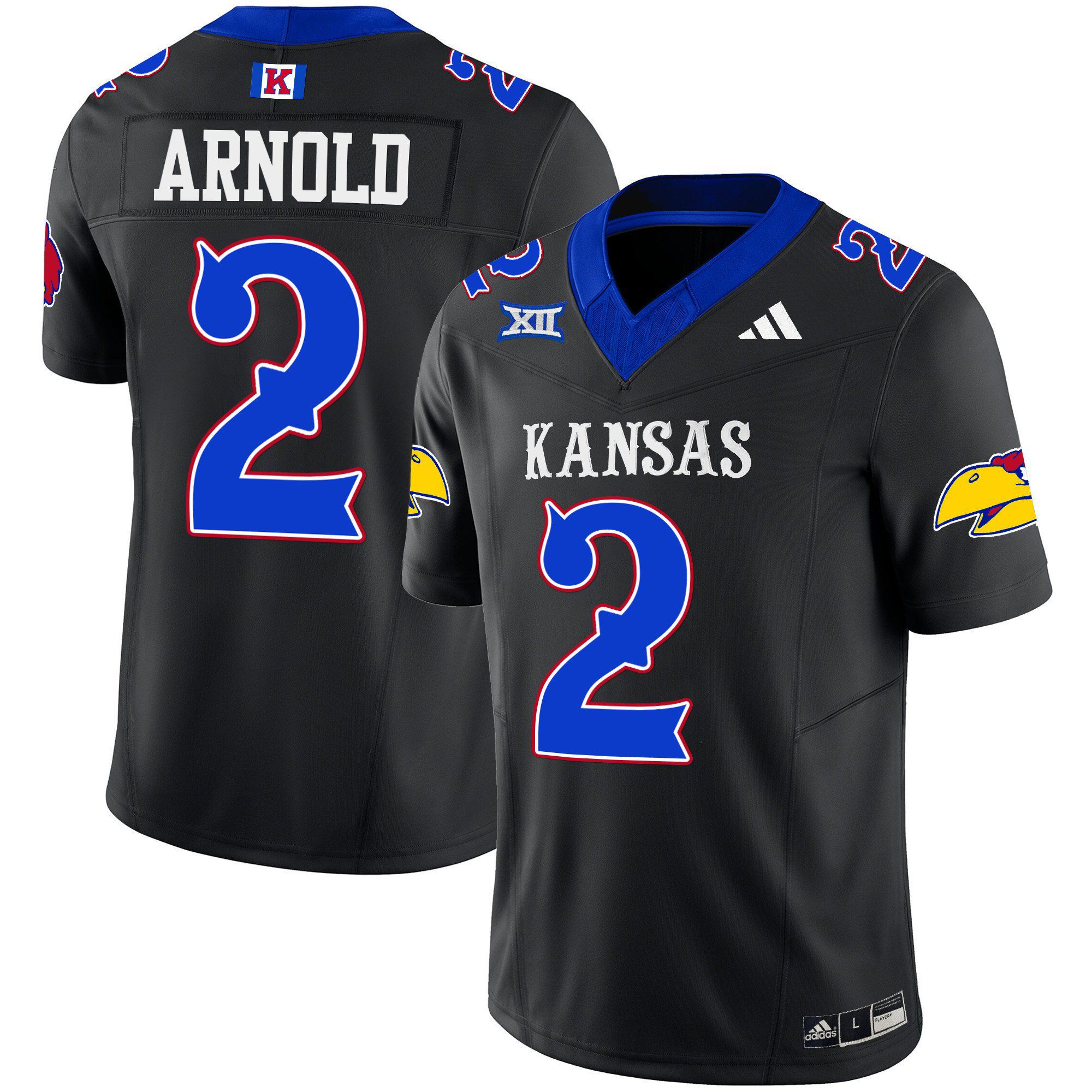 Men Kansas Jayhawks #2 Arnold Black 2024 Blackhawk Vapor Limited NCAA Jersey